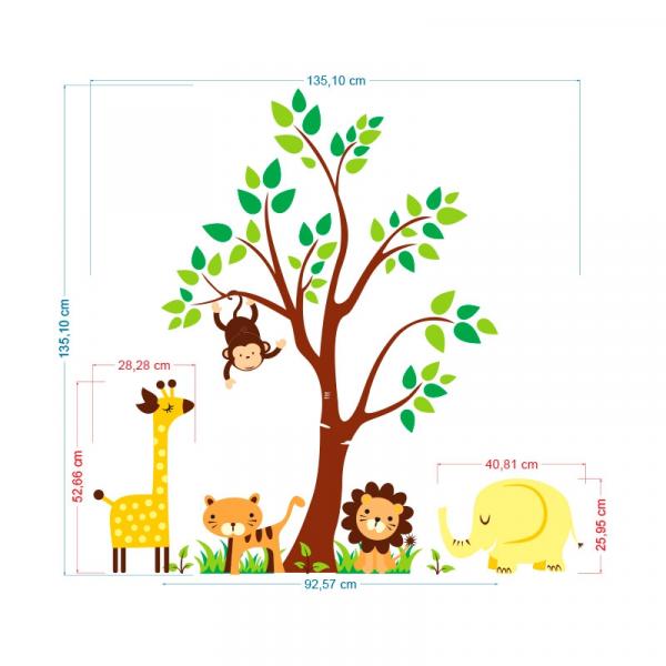 Adesivo Decorativo Infantil Safari 06 1,35x1,35cm - Viniko