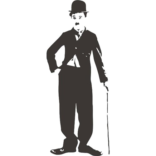 Adesivo Diverso Charles Chaplin X4 Adesivos Uma Cor (80x33cm)