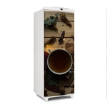 Adesivo Geladeira Porta Xícara De Chá -150X60Cm