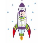 Adesivo Infantil Parede Régua Crescimento Foguete Astronauta