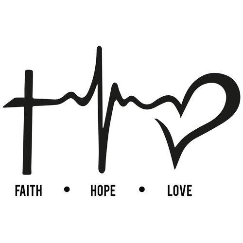 Tudo sobre 'Adesivo Parede Quarto Faith, Hope, Love 55x86cm'