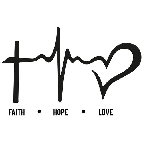 Adesivo Parede Quarto Faith, Hope, Love 55x86cm