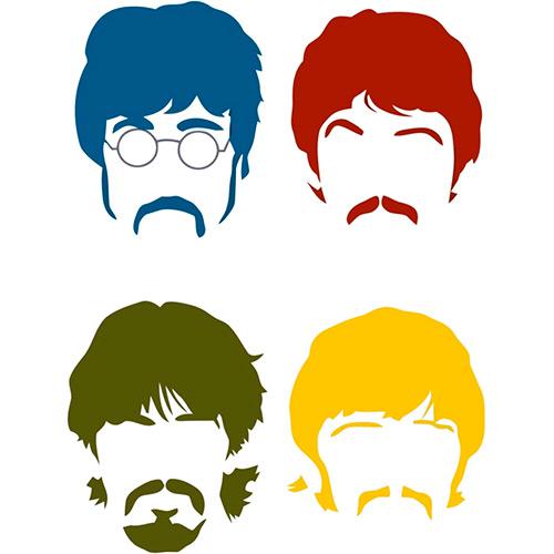 Tudo sobre 'Adesivo Pôster Vintage The Beatles X4 Adesivos Colorido (55x80cm)'