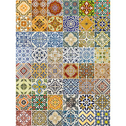 Adesivos de Parede 48 Azulejos Vintage Stixx Adesivos Criativos Colorido (91,4x122cm)