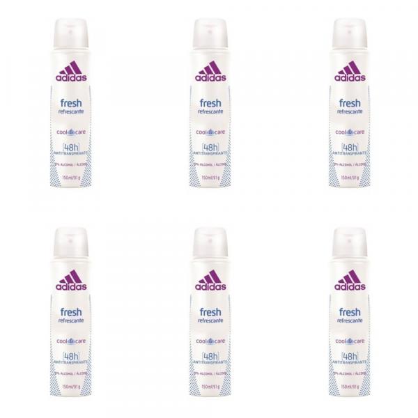 Adidas Fresh Desodorante Aerosol Feminino 150ml (Kit C/06)