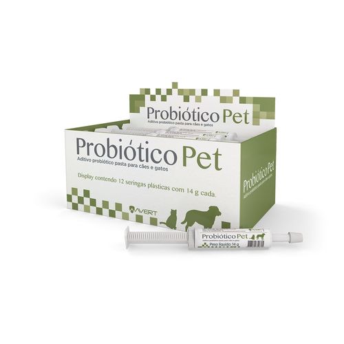 Aditivo Probiótico Pet - Cães e Gatos - Display com 12 Seringas de 14g