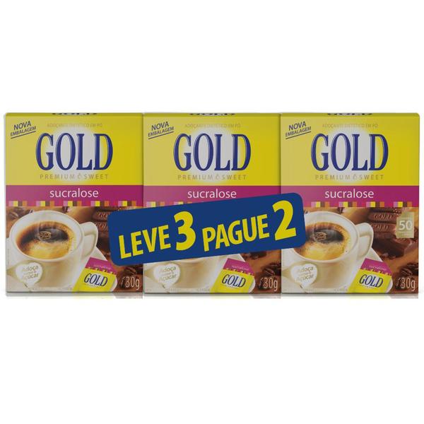 Adoçante em Pó Gold Sucralose 50 Envelopes - Leve 3 Pague 2 (22460)