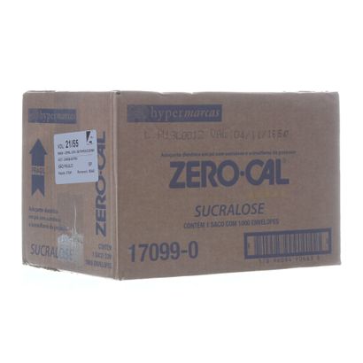 Adoçante Sucralose em Pó Caixa com 1000 Envelopes de 0, 8g Zero-Cal