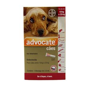 Advocate Cães 10 a 25kg 2,5ml - Bayer