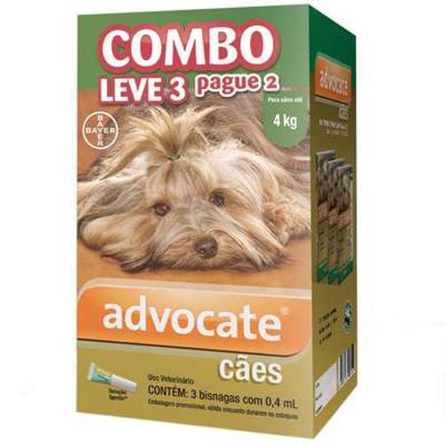 Advocate Caes Combo 0,4 Ml Pague 2 Leve 3 - Bayer