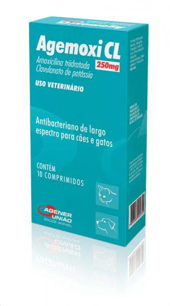 Agemoxi CL 250 Mg Antibiótico Agener 10 Comprimidos - Agener União