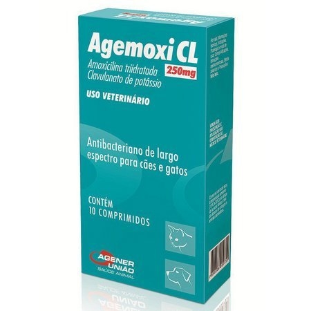 Agemoxi Cl 250Mg Antimicrobiano para Cães e Gatos