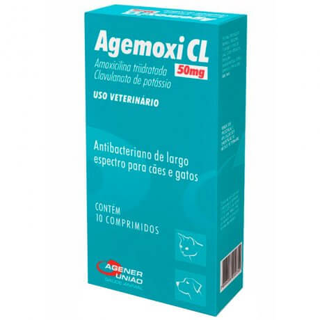 Agemoxi Cl 50Mg Antimicrobiano para Cães e Gatos