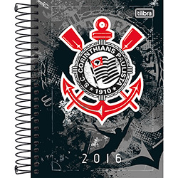 Agenda Diária Corinthians Fundo Cinza com Desenhos 2016 - Tilibra