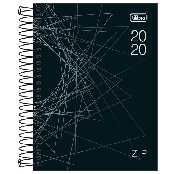 Agenda Diária Zip 2020 Preta - Tilibra