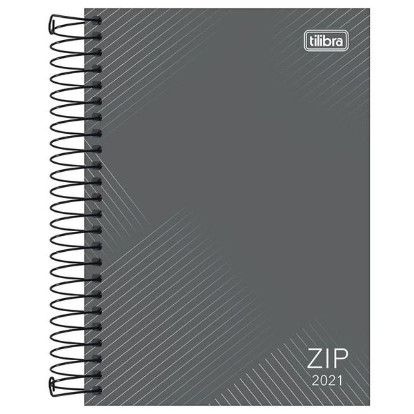 Agenda Diária Zip 2021 - Cinza - Tilibra