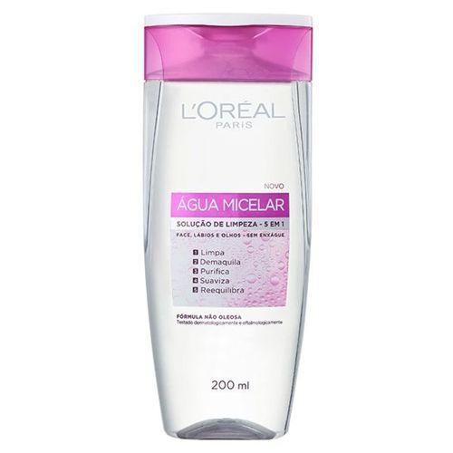 Água Micelar L'Oréal Solução Limpeza Facial 5 em 1 - 200ml - Loreal