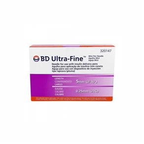 Agulha Descartável BD Ultra-Fine 31G 5x0,25 para Caneta de Insulina (Caixa com 100 Unidades)