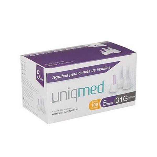 Agulha para Caneta de Insulina 5mm 31g C/100un Uniqmed (23742)