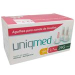 Agulhas para Caneta de Insulina Uniqmed 12,7mm 29g 100 Unidades