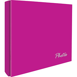 Álbum de Fotografia Chies Top Lux Classic Pink com Sistema de Parafuso para 200 Fotos 10x15cm com Memo