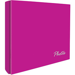 Álbum de Fotografia Chies Top Lux Classic Pink com Sistema de Parafuso para 100 Fotos 15x21cm com Memo