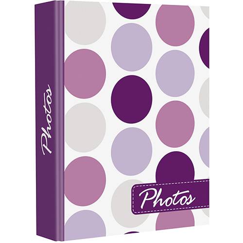 Álbum Pocket Chies Bolinha Violeta com Solda para 100 Fotos 10x15cm