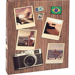 Álbum Viagem Folhas Coladas 60 Fotos 10x15cm Marrom - Ical