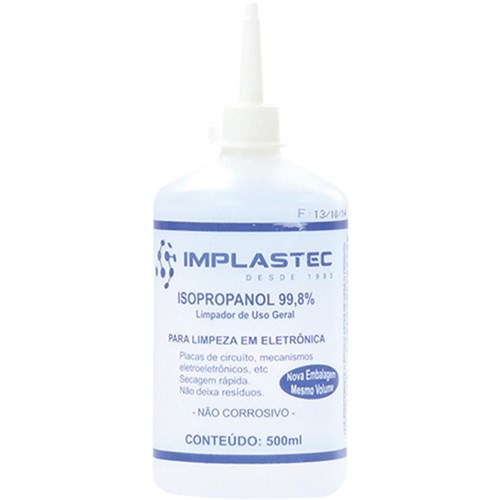 Álcool Isopropílico 500Ml com Bico Aplicador - Implastec