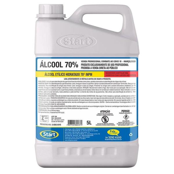 Álcool Líquido 70% 5L - Start Química