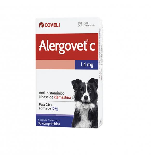 Alergovet 1,4 Mg Anti - Histamínico 10 Comprimidos - Coveli