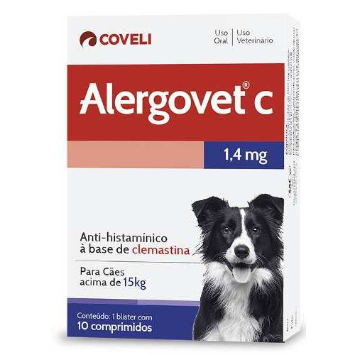 Alergovet C 1,4 Mg Antialérgico com 10 Comprimidos - Coveli