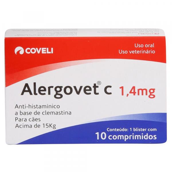 Alergovet C Anti-Histamínico -Coveli 1,4mg C/ 10 Comprimidos