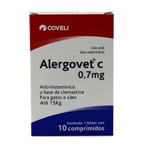 Alergovet C Antialérgico 0,7mg C/ 10 Comprimidos - Coveli
