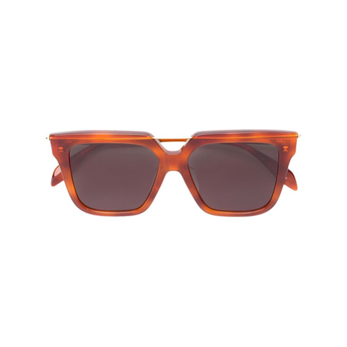 Alexander McQueen Eyewear Óculos de Sol Oversized - Marrom