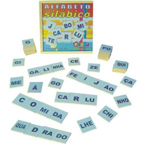 Alfabeto Silábico 150 Pecas - MDF - Caixa de Madeira