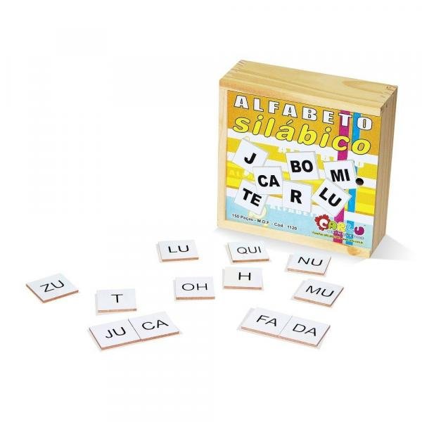 Alfabeto Silábico 150 Pecas - MDF - Carlu Brinquedos