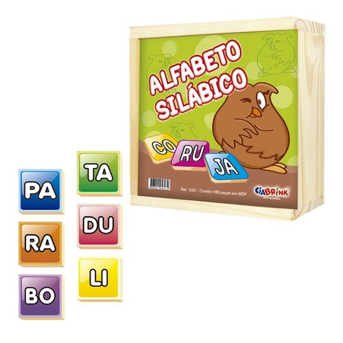 Alfabeto Silábico Educativo Mdf 165 Peças 1002 Ciabrink