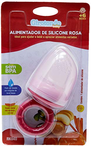 Alimentador Silicone, Girotondo Baby, Rosa/Branco