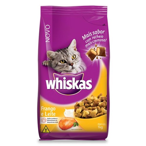 Alimento Gato Whiskas 1kg Frango e Leite
