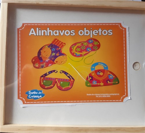 Alinhavos Objetos - Brinquedo Educativo- em Madeira