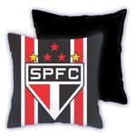 Almofada com Enchimento São Paulo Tricolor em Microfibra Premium 40x40 Cm -ultra Hd 4k-