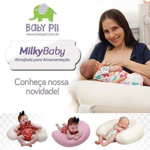 Almofada de Amamentação Milky Baby Cinza Baby Pil