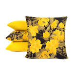 Almofada Decorativa 6 Unidades Cheias Amarelas e Florais Composê de Silicone