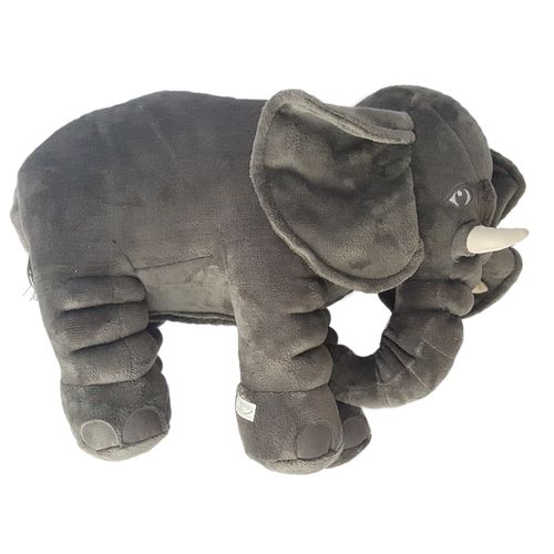 Almofada Elefante Cinza de 65 Cm com Porta-treco