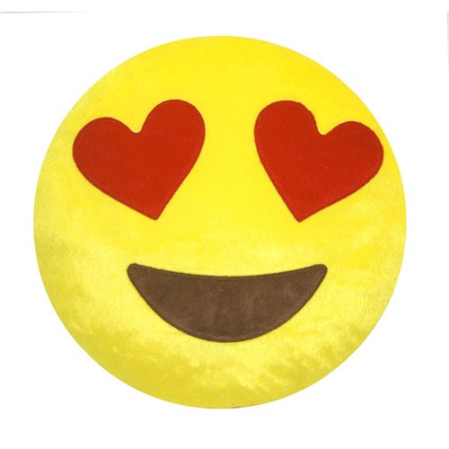 Tudo sobre 'Almofada Emoji Love Grande 34x34cm'