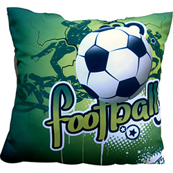 Almofada Futebol Verde Poliéster (42x42cm) - Uniart