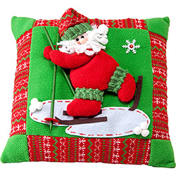 Almofada Papai Noel Esquiador - Christmas Traditions