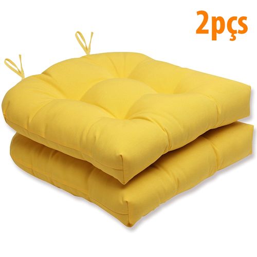 Almofada para Assento Futton Solid 40x40cm Amarelo 2Pçs