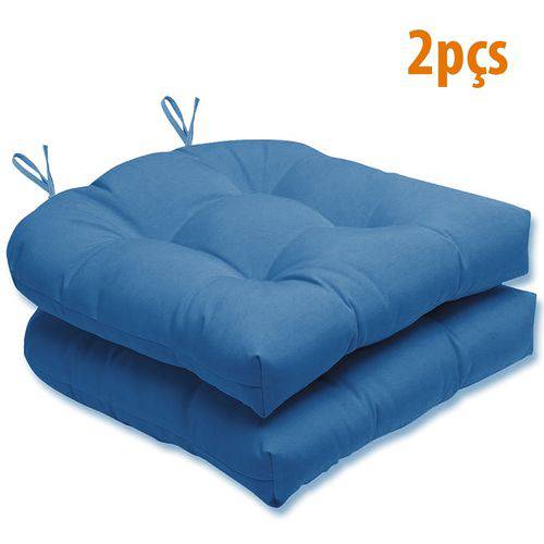 Almofada para Assento Futton Solid 40x40cm Azul 2Pçs